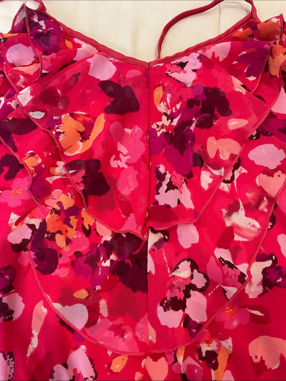 Express Pink & Multicolor Floral Ruffle Camisole - Picture 3 of 3